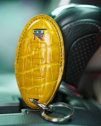 Bespoke Key Fob Cover in Yellow Crocodile