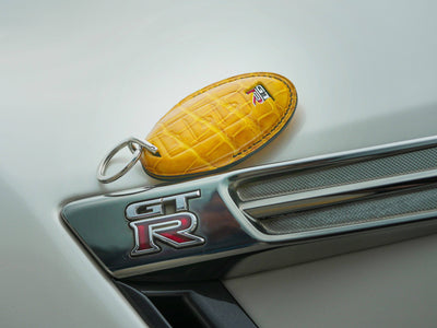 Bespoke Key Fob Cover in Yellow Crocodile