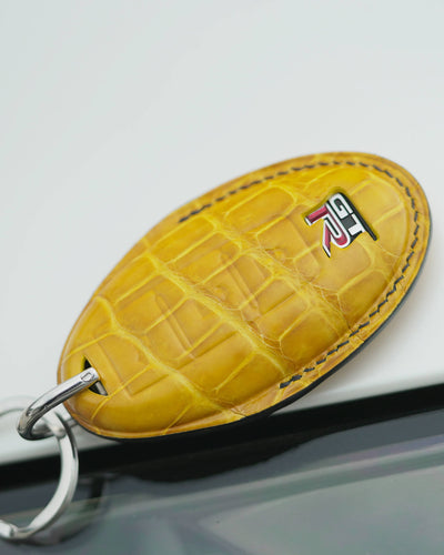 Bespoke Key Fob Cover in Yellow Crocodile