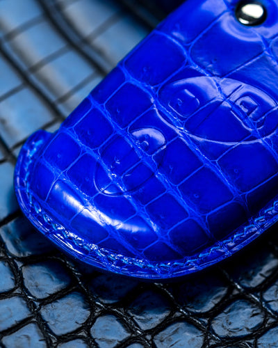 Bespoke Key Fob Cover in Electric Blue Crocodile