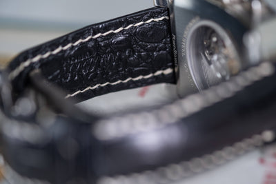 Bespoke Watch Strap in Black Crocodile