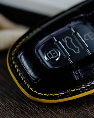 Bespoke Key Fob Cover in Black Crocodile