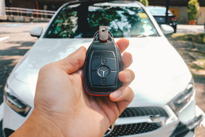 Bespoke Key Fob Cover in Black Nappa