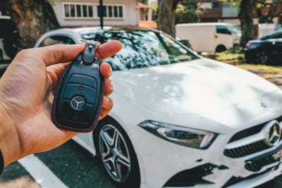 Bespoke Key Fob Cover in Black Nappa