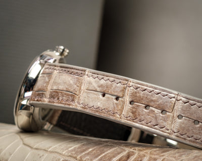 Bespoke Watch Strap in Grey Himalayan Crocodile