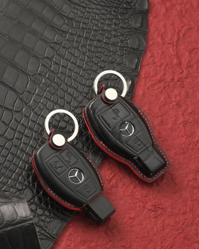 Bespoke Key Fob Covers in Black Nappa & Crocodile