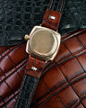 Bespoke Watch Strap in 2 Tone Dark Brown Crocodile