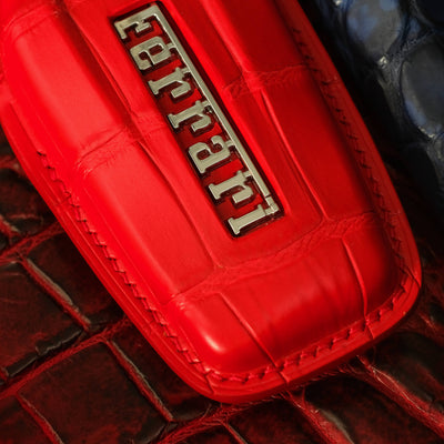 Bespoke Key Fob Cover in Ferrari Red Crocodile