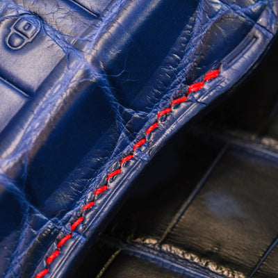 Bespoke Key Fob Cover in Electric Blue Crocodile