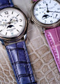 Bespoke Watch Straps in Grey Rubbed Off & Lavender Purple Crocodile