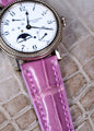 Bespoke Watch Straps in Grey Rubbed Off & Lavender Purple Crocodile