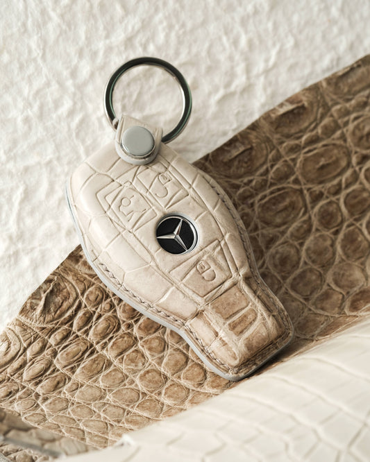 Bespoke Key Fob Cover in Natural Himalayan Crocodile