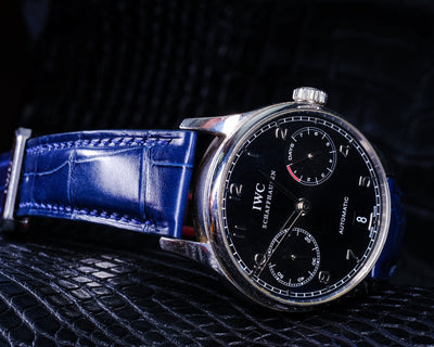 Bespoke Watch Strap in Electric Blue Crocodile