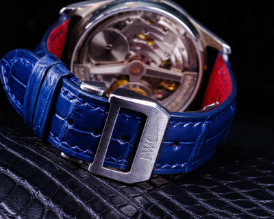 Bespoke Watch Strap in Electric Blue Crocodile