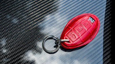 Bespoke Key Fob Cover in Red Crocodile