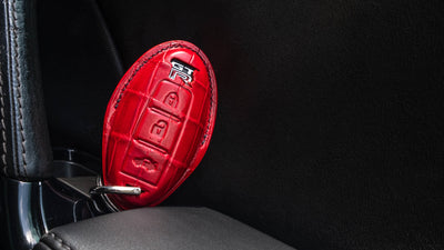 Bespoke Key Fob Cover in Red Crocodile