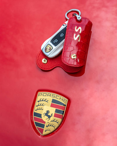 Bespoke Key Wrap in Red Crocodile