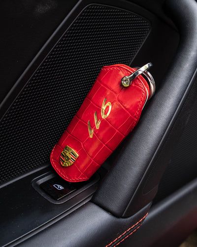 Bespoke Key Wrap in Red Crocodile