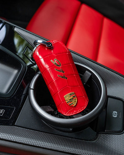 Bespoke Key Wrap in Red Crocodile