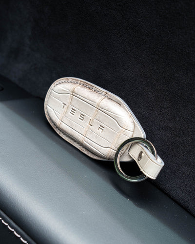 Bespoke Key Fob Cover in Grey Himalayan Crocodile