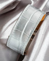 Bespoke Watch Strap in Metallic Silver Alligator