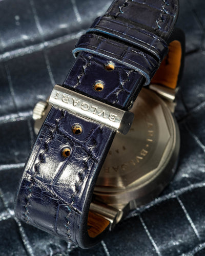 Bespoke Watch Strap in Navy Blue Crocodile