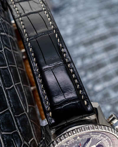 Bespoke Watch Strap in Black Crocodile