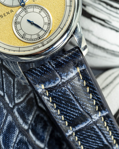 Bespoke Watch Strap in Denim Crocodile