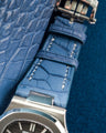 Bespoke Watch Strap in Baby Blue Himalayan Crocodile