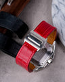 Bespoke Watch Strap in Ferrari Red Crocodile