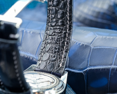 Bespoke Watch Strap in Navy Blue Crocodile