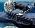 Bespoke Watch Strap in Navy Blue Crocodile