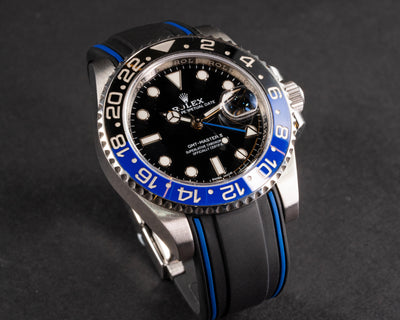 Solitaire Rubber straps in Navy Black for Rolex GMT-Master II Batman 126710BLNR