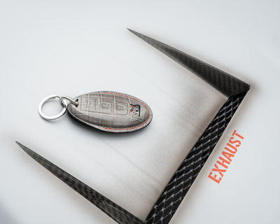 Bespoke Key Fob Cover in Olive Grey Crocodile