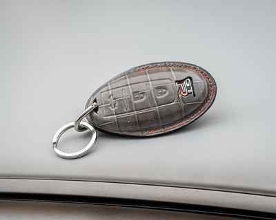 Bespoke Key Fob Cover in Olive Grey Crocodile