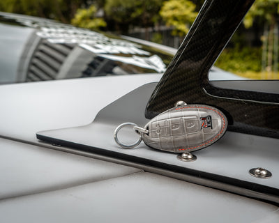 Bespoke Key Fob Cover in Olive Grey Crocodile