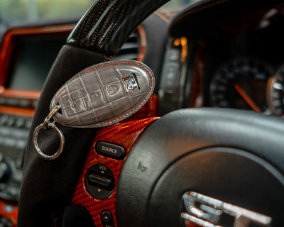 Bespoke Key Fob Cover in Olive Grey Crocodile