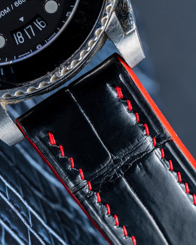 Bespoke Watch Strap in Black Crocodile