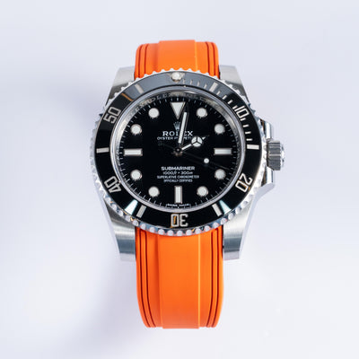 Solitaire Rubber straps in Zesty Orange for Rolex Submariner 116610LN/16610