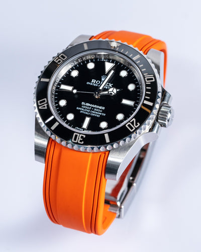 Solitaire Rubber straps in Zesty Orange for Rolex Submariner 116610LN/16610