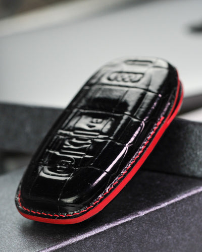 Bespoke Key Fob Cover in Black Crocodile