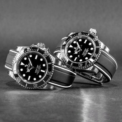 Solitaire Rubber straps in Zebra Black for Rolex Submariner 116610LN