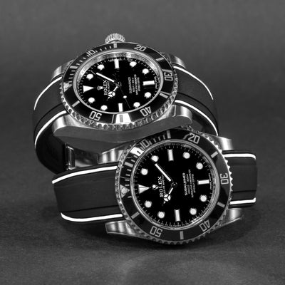 Solitaire Rubber straps in Zebra Black for Rolex Submariner 116610LN