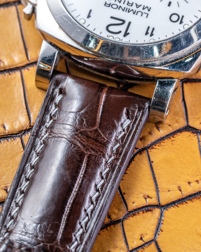 Bespoke Watch Strap in Dark Brown Crocodile