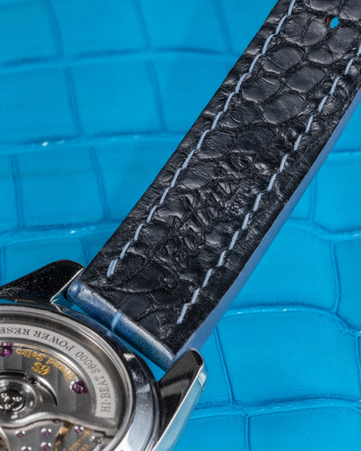 Bespoke Watch Strap in Pearl Blue Crocodile