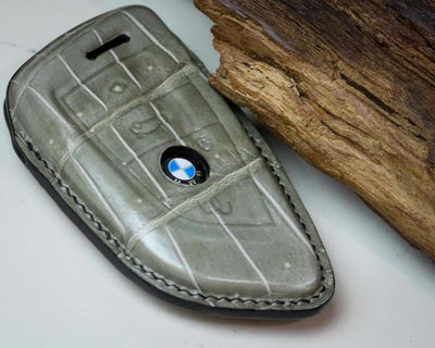 Bespoke Key Fob Cover in Grey Crocodile