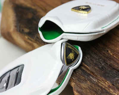 Bespoke Key Fob Covers in White Crocodile