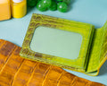 Bespoke Bifold Wallet in Yellow Himalayan & Apple Green Himalayan Crocodile