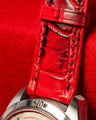 Bespoke Watch Strap in Red Himalayan Crocodile