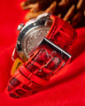 Bespoke Watch Strap in Red Himalayan Crocodile